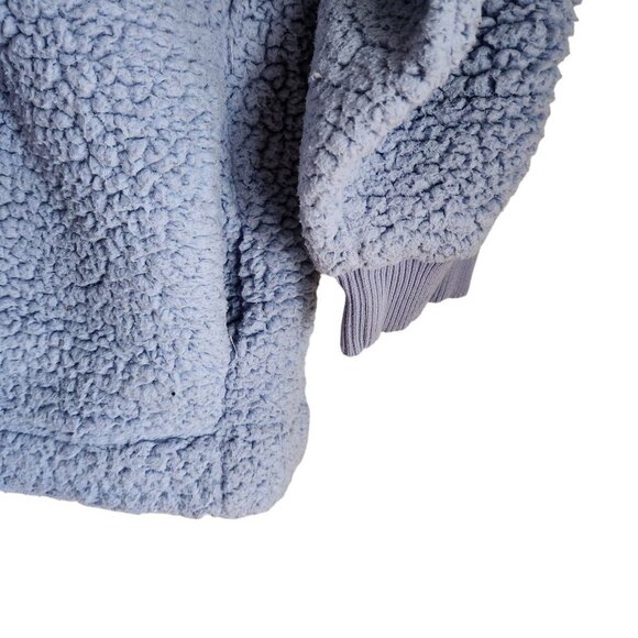 Aerie Blue Sherpa Quarter-Zip Sweatshirt - Picture 4 of 10